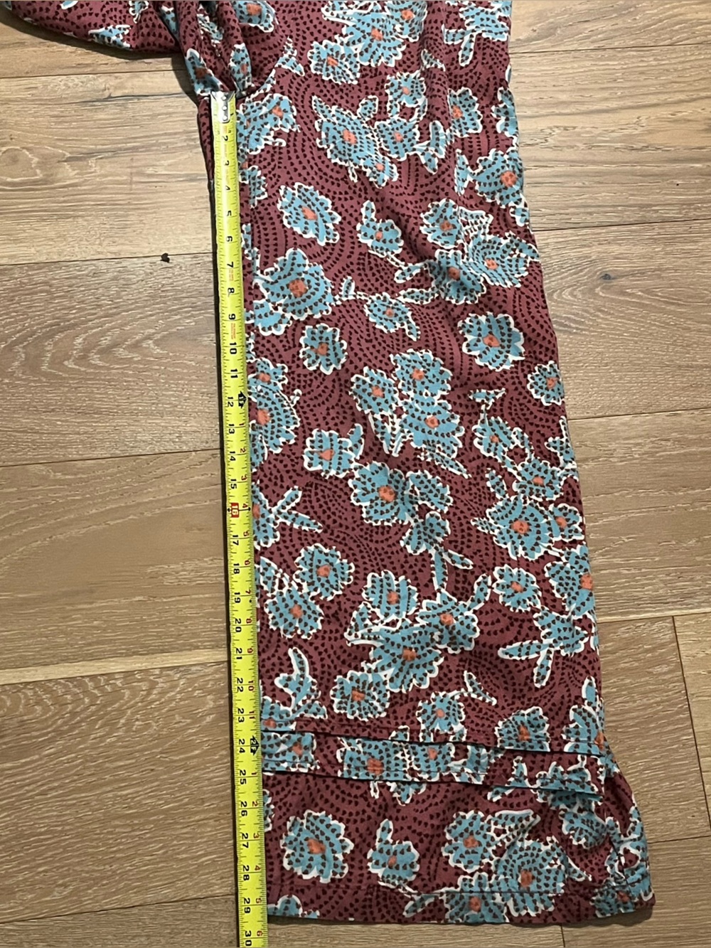 Anthropologie Rust Red and Cream Floral Wide-Leg Jumpsuit - Picture 12 of 12